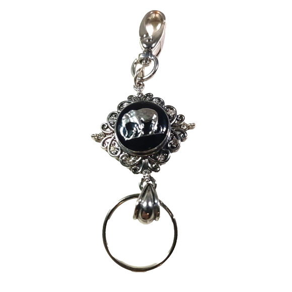 Elephant Keychain Luggage Purse Clip Silver Tone - Picture 3 of 6